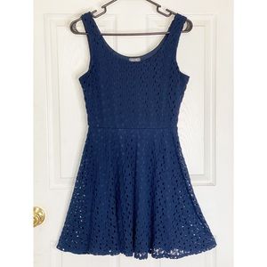 Navy Blue Fit and Flare Dress